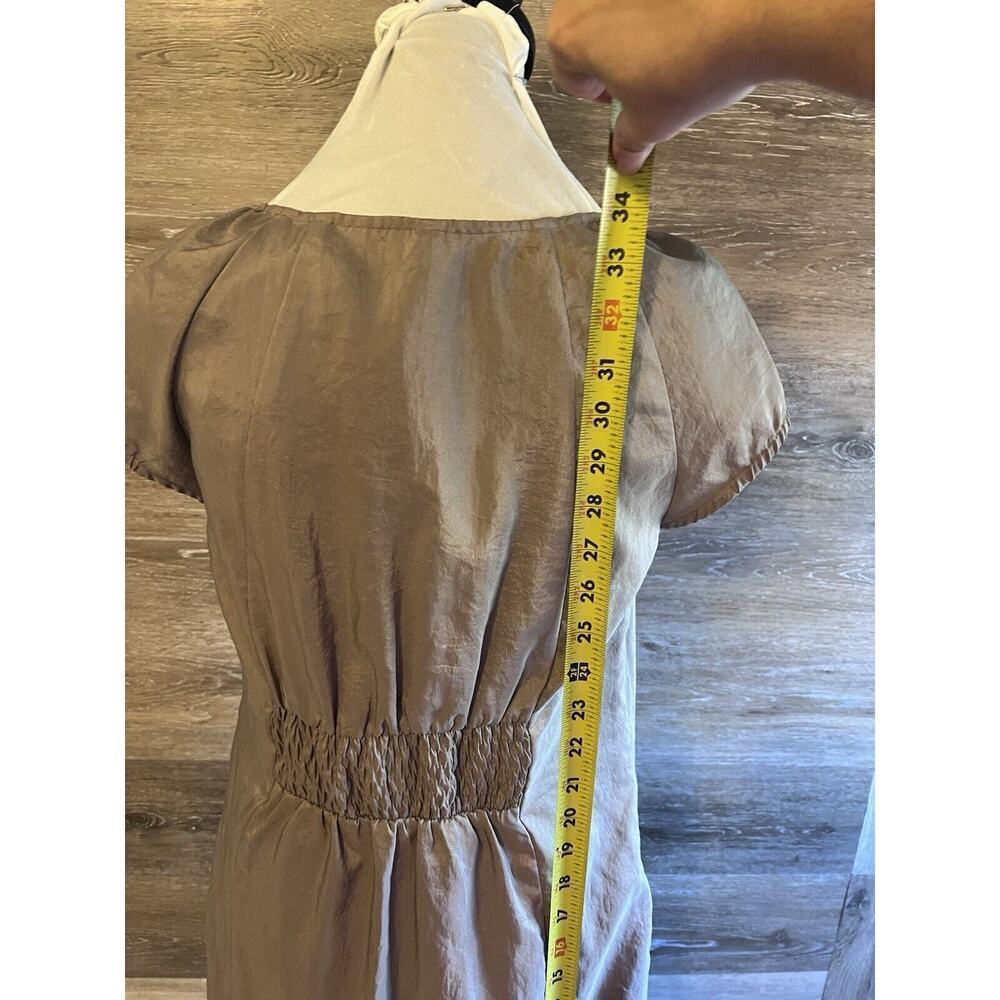 Anthropologie Maeve Dress Peter Pan Collar Short Brown Size 4 - Picture 6 of 11